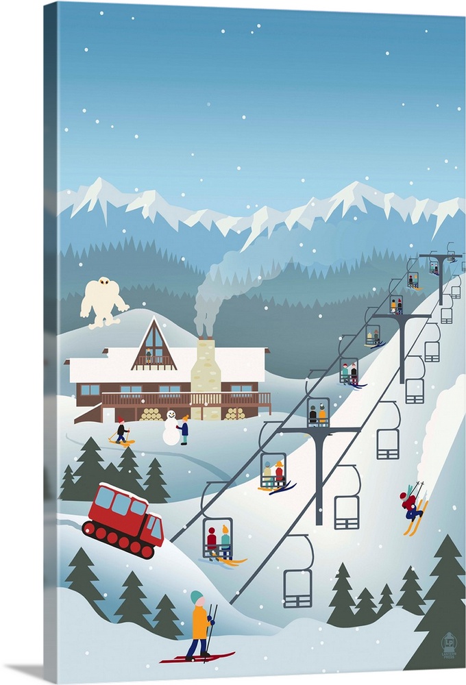 Retro Ski Resort: Retro Poster Art