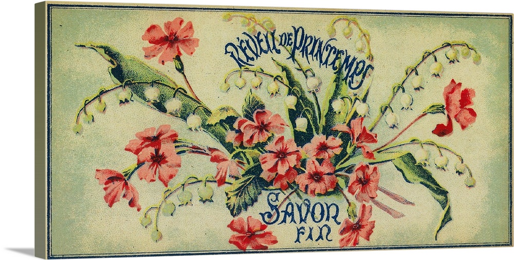 French soap label, Springtime Awakening brand.