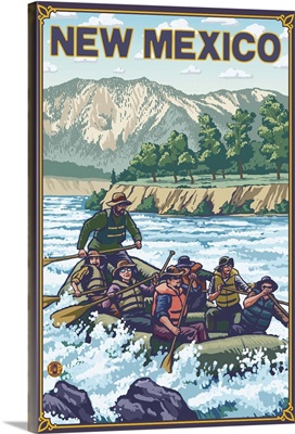 River Rafting - New Mexico: Retro Travel Poster