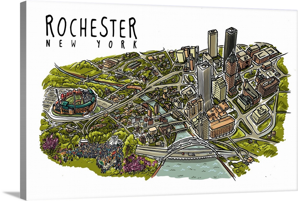 Rochester, New York - Line Drawing