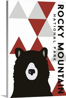 Rocky Mountain National Park, Bear Silhouette: Graphic Travel Poster