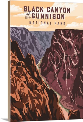 Rocky Mountain National Park, Gunnison River: Graphic Travel Poster