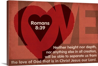 Romans 8:39 - Inspirational - Lantern Press Artwork: Retro Travel Poster