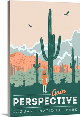 Saguaro National Park, Gain Perspective: Graphic Travel Poster