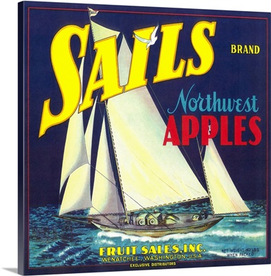 Sails Apple Label, Wenatchee, WA