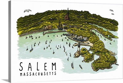 Salem Massachusetts - Line Drawing