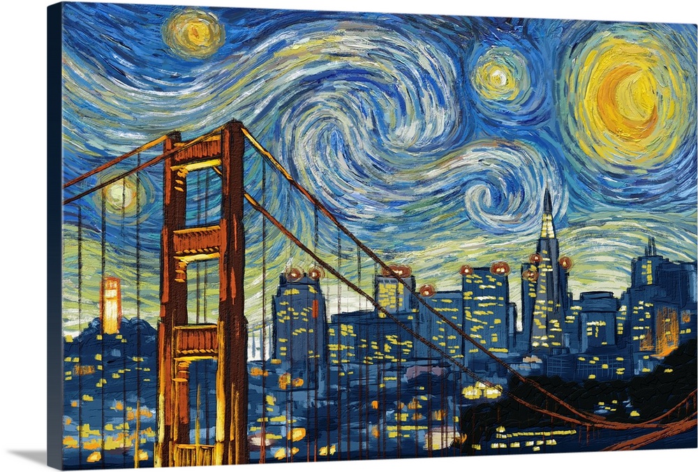San Francisco, California - Starry Night City Series