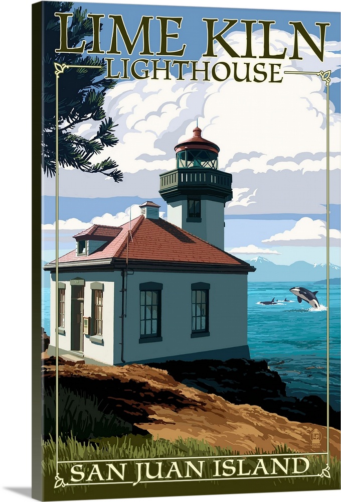 San Juan Island, Washington, Lime Kiln Lighthouse Day Scene