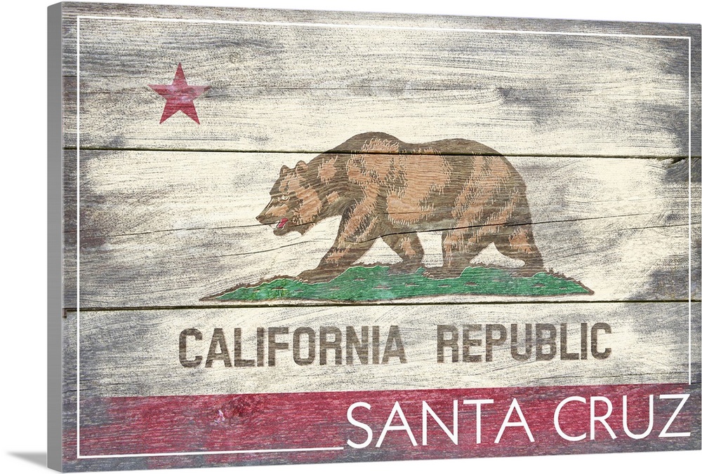 Santa Cruz, California, California State Flag, Barnwood Painting