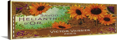 Savon Helianthis D'Or Soap Label, Paris, France