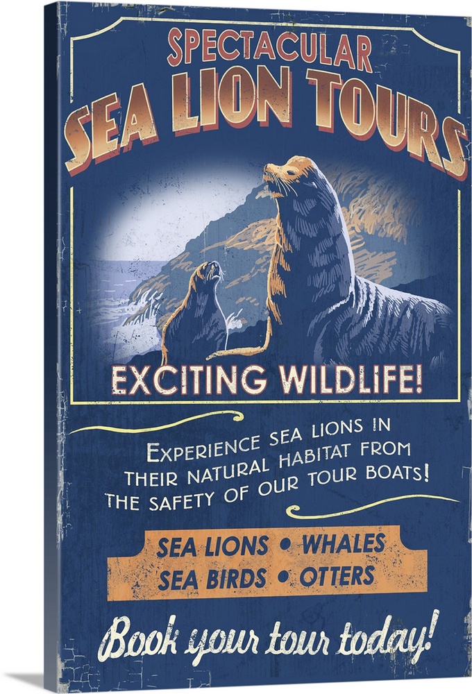 Sea Lion, Vintage Sign