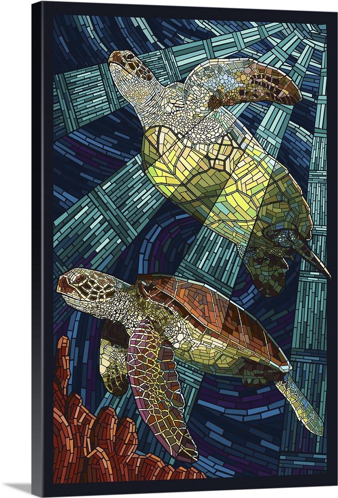 Sea Turtle, Paper Mosaic