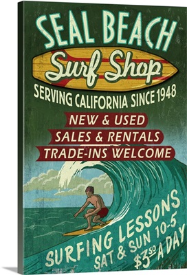 Seal Beach, California, Surf Shop Vintage Sign