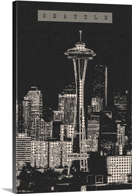 Seattle Skyline - Dot Art