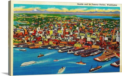 Seattle waterfront and Elliott Bay, Seattle, WA