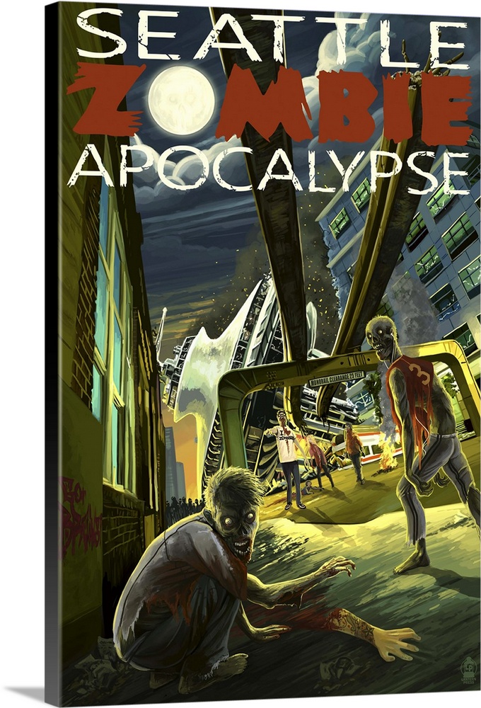 Seattle Zombie Apocalypse: Retro Travel Poster