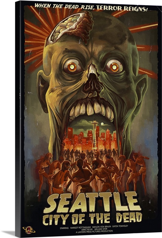 SALE／70%OFF】 Seattle Zombie Apocalypse 24 x 36 Framed Gallery Canvas  LANT-3P-FC-34169-24x36