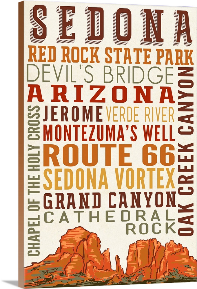 Sedona, Arizona, Typography