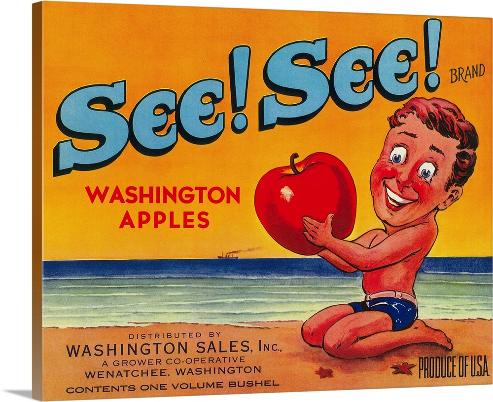 See! See! Apple Label, Wenatchee, WA