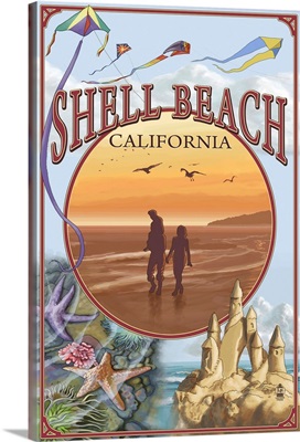 Shell Beach, California Views: Retro Travel Poster image thumbnail
