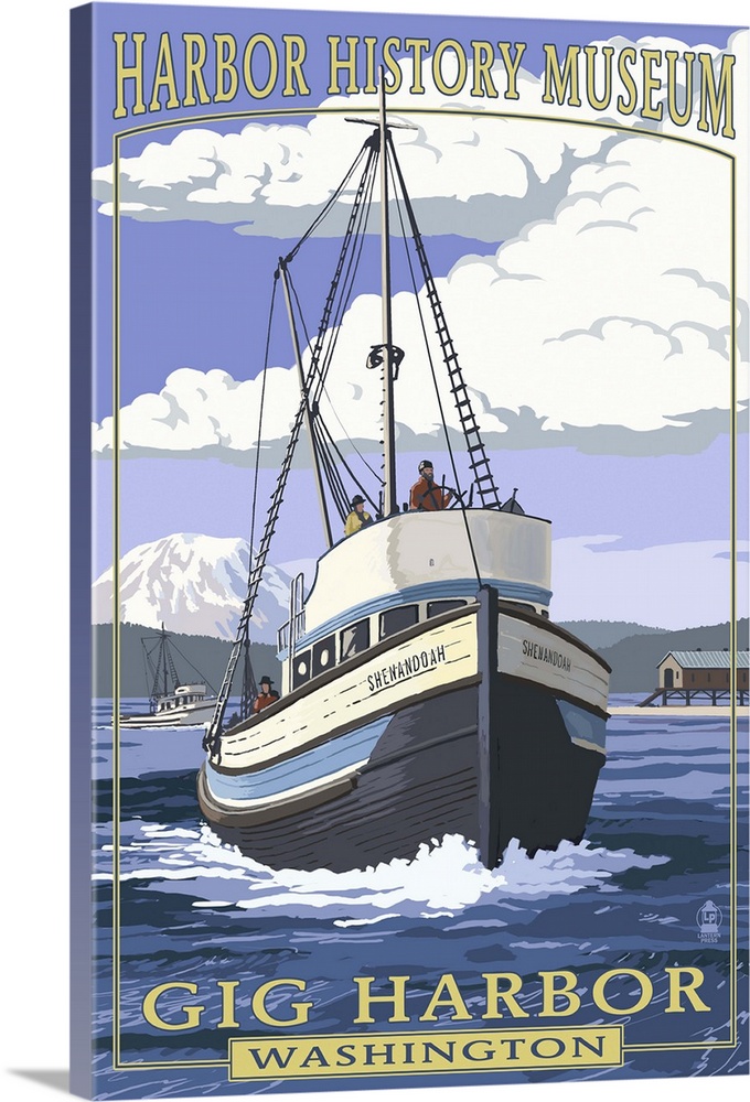 Shenandoah - Harbor History Museum - Gig Harbor, Washington: Retro Travel Poster