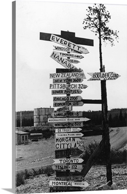 Signpost at Watson Lake, Alaska on Alaska Highway