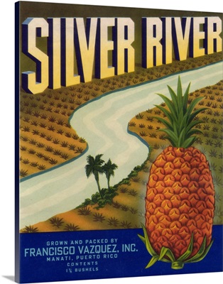 Silver River Pineapple Label, Manati, PR