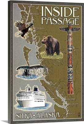 Sitka, Alaska, Inside Passage Map