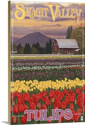 Skagit Valley Tulips: Retro Travel Poster