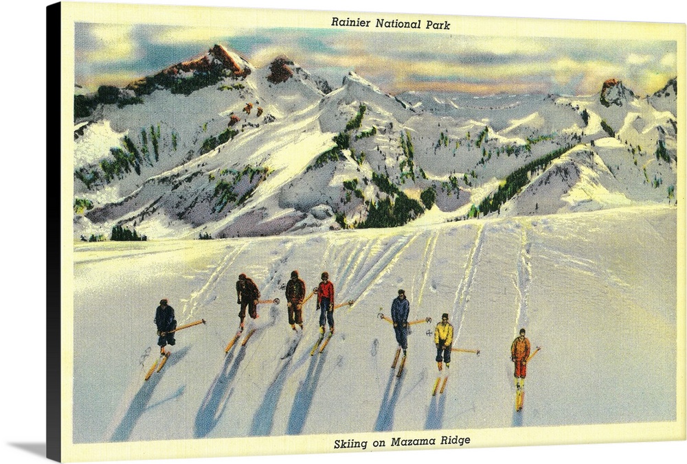 Skiing on Mazama Ridge, Rainier National Park