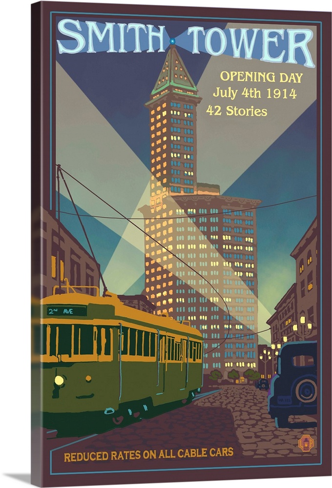 Smith Tower: Retro Travel Poster