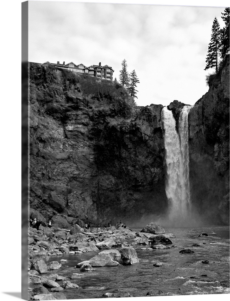 Snoqualmie Falls - View from Below Falls Photograph: Retro Travel Poster