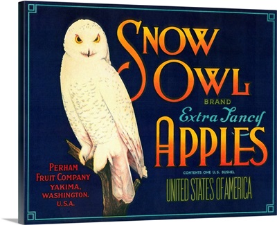 Snow Owl Apple Label, Yakima, WA