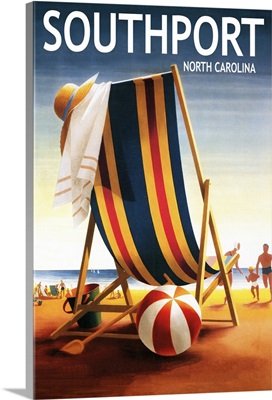 Southport, North Carolina, Beach Chair and Ball
