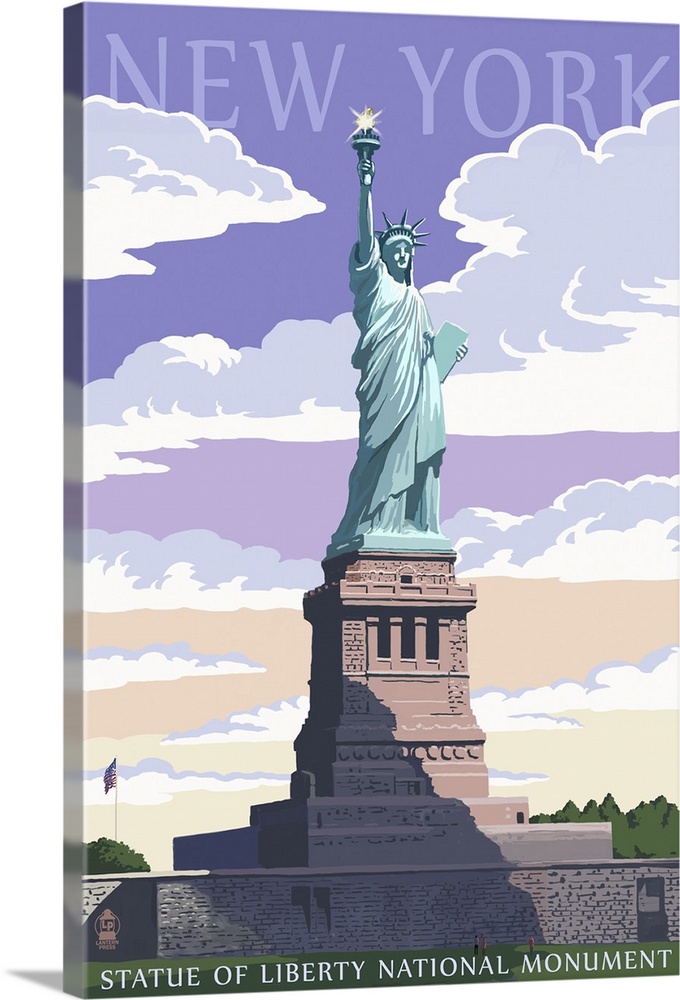 New York City FRIDGE MAGNET travel poster statue of liberty
