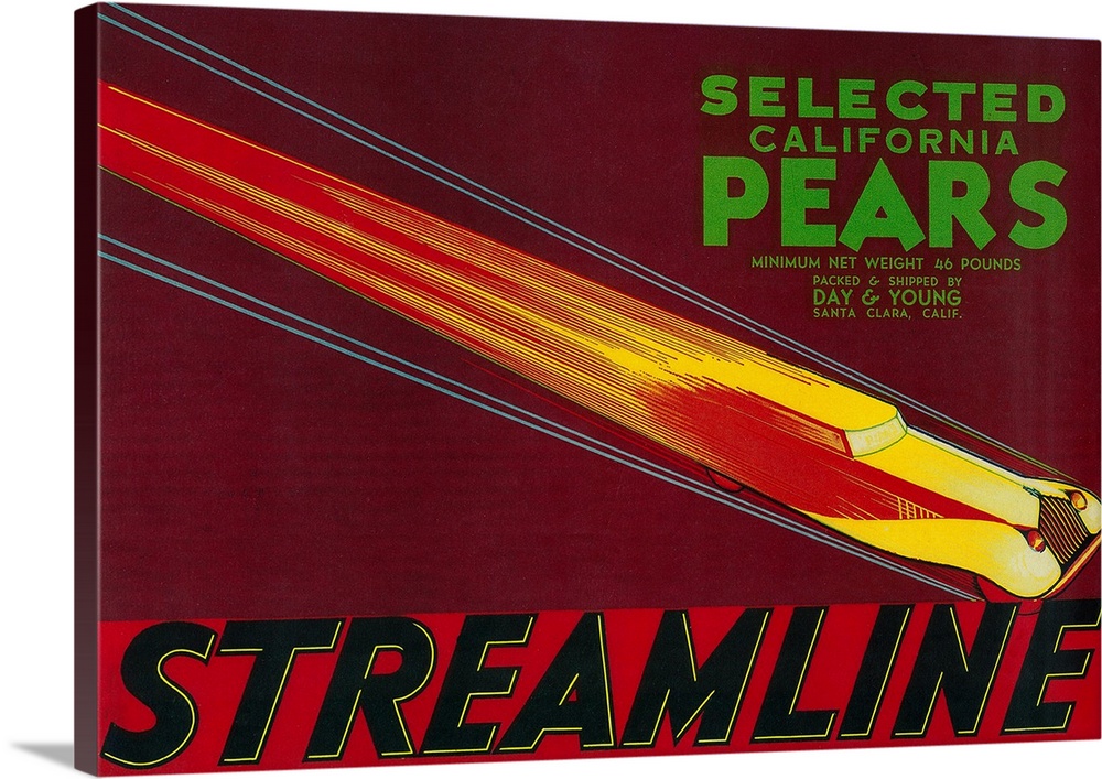 Streamline Pear Crate Label, Santa Clara, CA