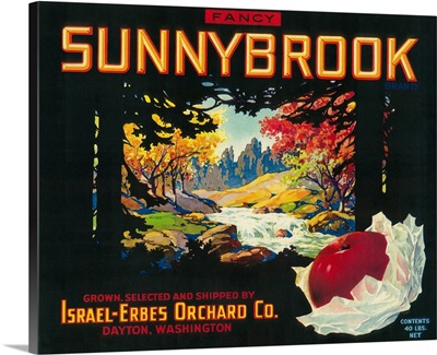 Sunnybrook Apple Label, Dayton, WA