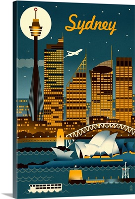 Sydney, Australia, Retro Skyline