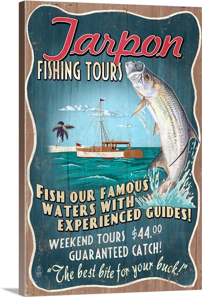 Tarpon Fishing Tours, Vintage Sign