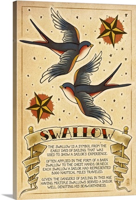 Tattoo Flash Sheet - Swallow: Retro Poster Art