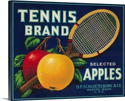 Tennis Apple Label, Seattle, WA