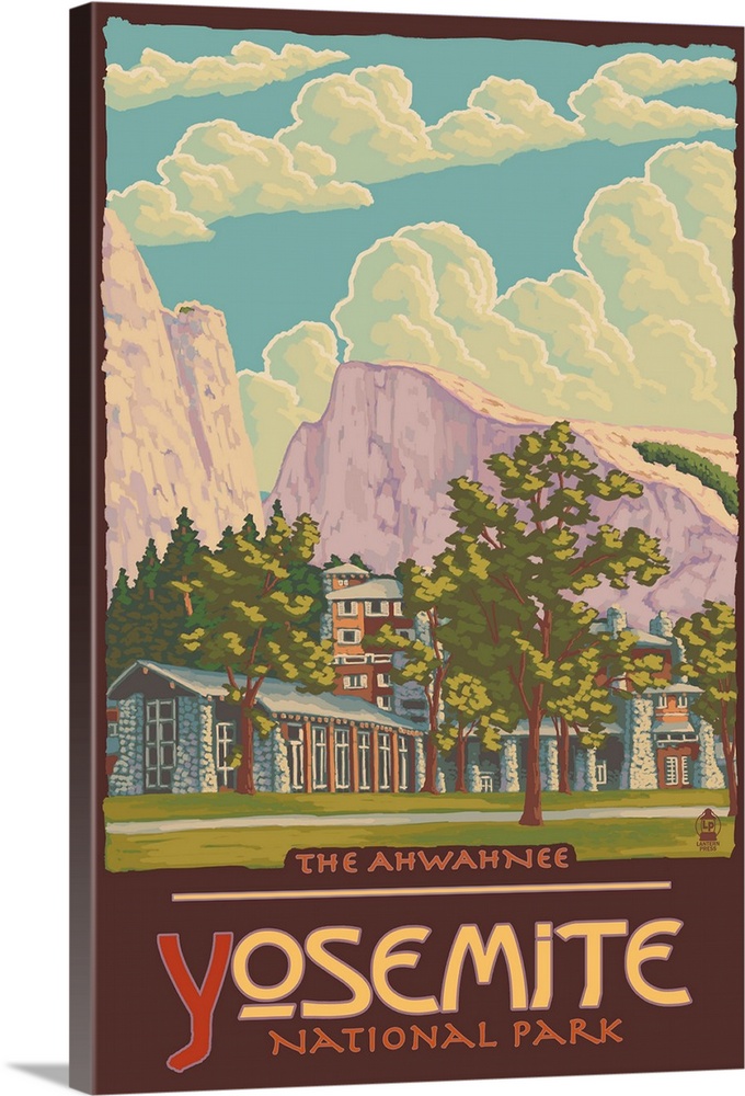 The Ahwahnee - Yosemite National Park, California: Retro Travel Poster
