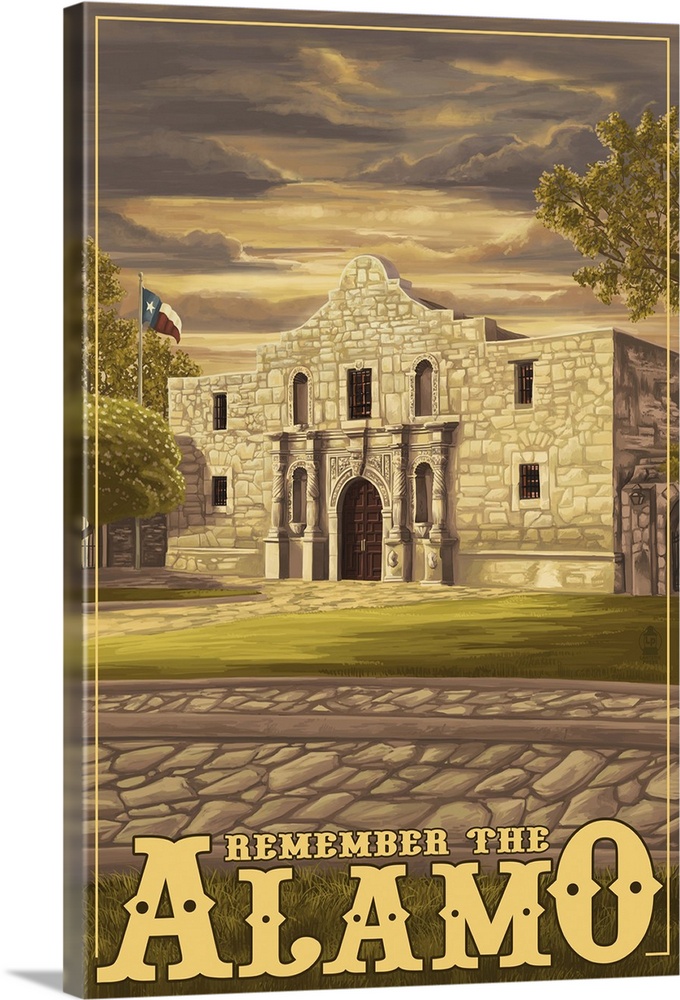 Home Decor Travel Poster The Alamo San Antonio Wall Art Texas Digital Prints Collectibles Decotazeen Com - Home Decor San Antonio Texas