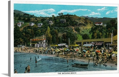 The Bathing Beach at Avalon, Catalina Island, CA