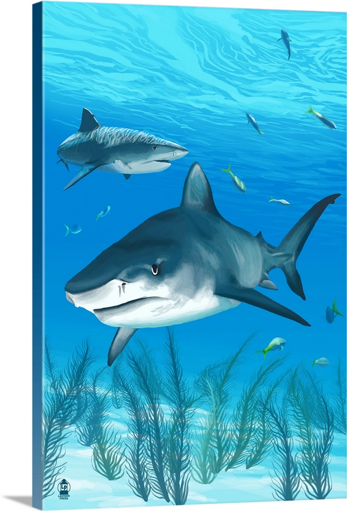 Tiger Shark: Retro Poster Art