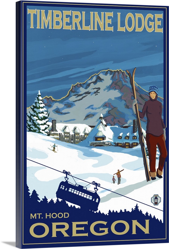 Timberline Lodge: Retro Travel Poster
