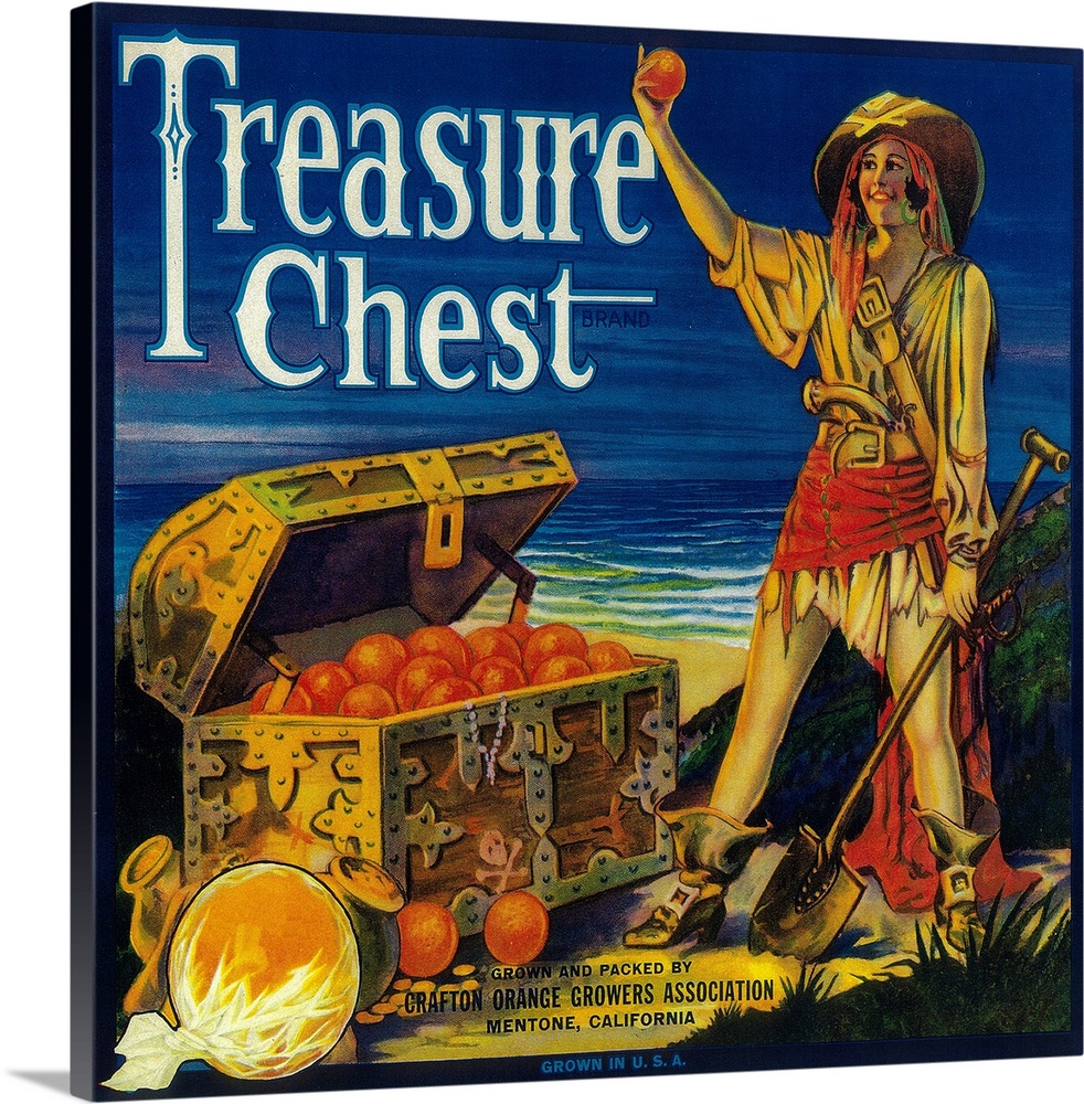 Treasure Chest Orange Label, Mentone, CA