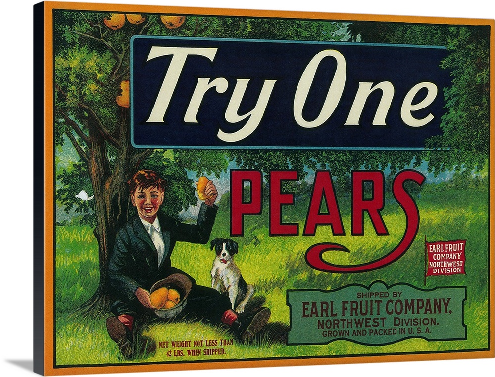 Try One Pear Crate Label