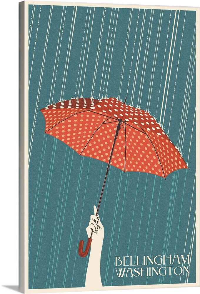 Umbrella Letterpress - Bellingham, WA: Retro Travel Poster