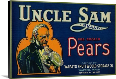 Uncle Sam Pear Crate Label, Wapato, WA